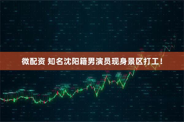 微配资 知名沈阳籍男演员现身景区打工！